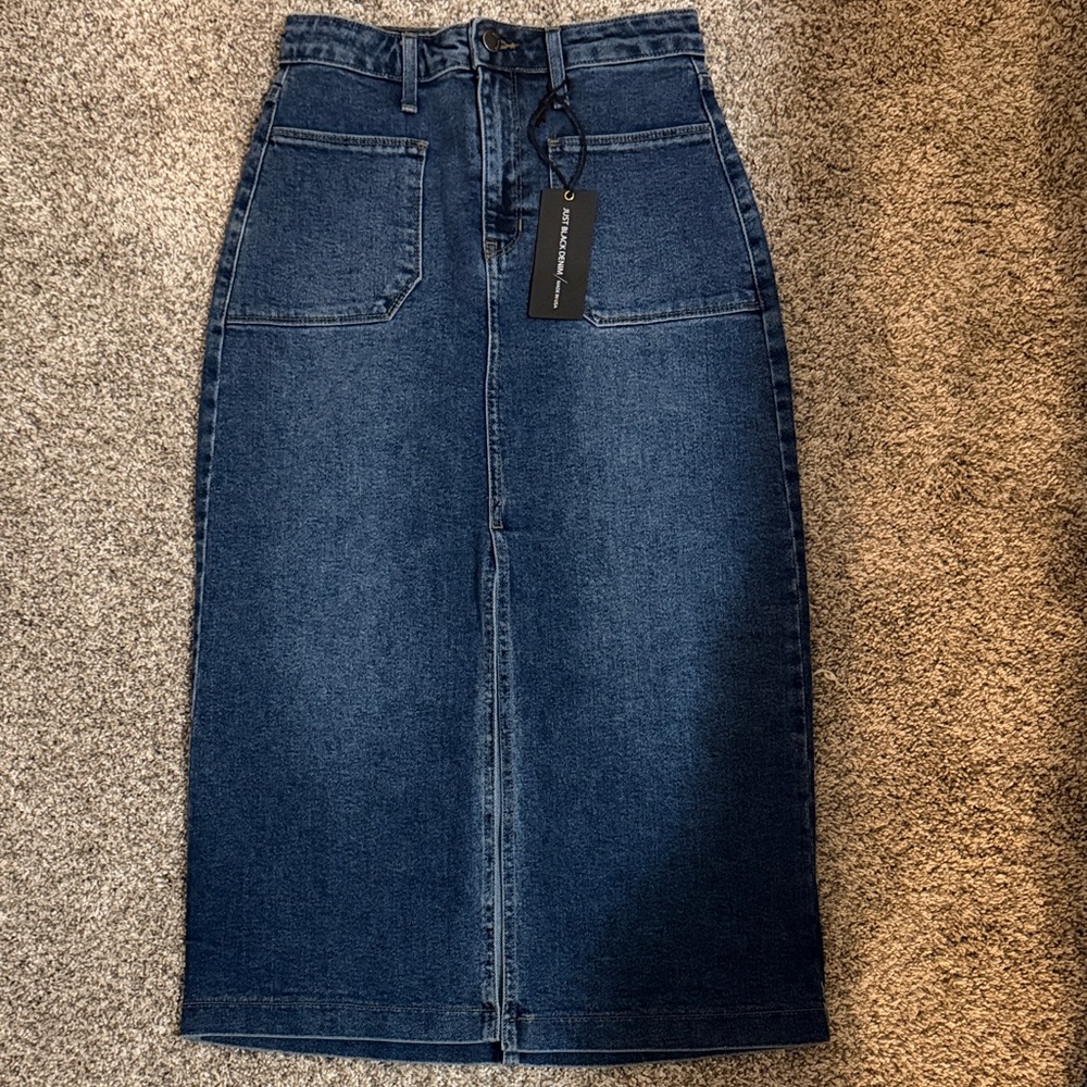 Just Black Denim Skirt